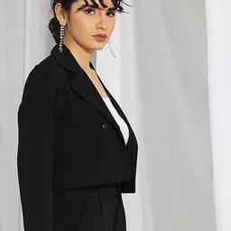 KOTTY Basics Women Double Breasted Crop Blazer image 2