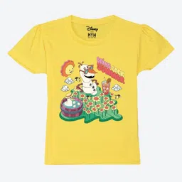 Wear Your Mind Girls Printed Puff Sleeves Pure Cotton Applique T-shirt-picture-20