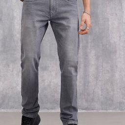 WROGN Men Slim Fit Mid-Rise Low Distress Light Fade Jeans-picture-30