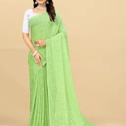 VRAGI Abstract Printed Pure Georgette Saree-picture-35