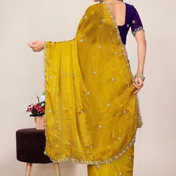 Sitanjali Embellished Embroidered Pure Chiffon Heavy Work Saree image 4