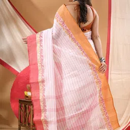 TANTLOOM Woven Design Pure Cotton Handloom Taant Saree image 3