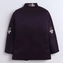 Sangria Boys Embroidered Mandarin Collar Sherwani Set image 5