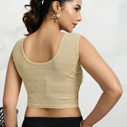 Trendmalls Women Embellished Stretchable Sleeveless Ready To Wear Saree Blouse image 2