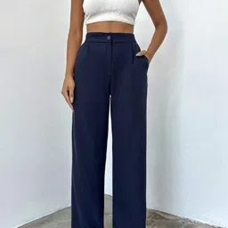 Next One Women Smart Straight Fit High-Rise Trousers-image-23