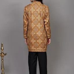 Exotic India Women Floral Woollen Longline Open Front Jacket with Embroidered image 2