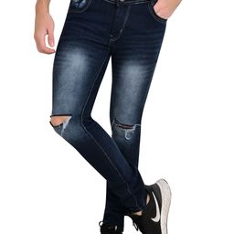 LINARIA Men Classic Slim Fit Low-Rise Slash Knee Heavy Fade Jeans-picture-29