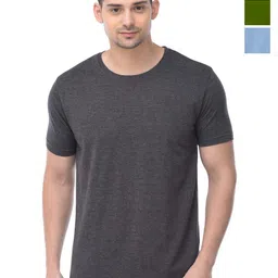 COLOR CAPITAL Unisex Pack Of 3 Solid Round Neck Cotton T-shirts image 1