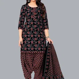 shree jeenmata collection Bandhani Printed Pure Cotton Unstitched Dress Material-image-39