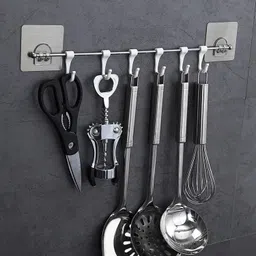 sjk Antique Elegant Look Magic Sticker Hook Kitchen Appliances, Napkin,Towel 1213 Hook Rail 6 image 1