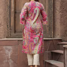 KBZ Women Paisley Printed Festive Straight Kurta image 4