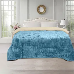 Nivasam Blue & Blue Checked Microfiber Mild Winter 600 GSM Duvet image 4