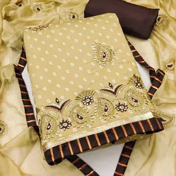 SHADOW & SAINING Embroidered Pure Cotton Semi-Stitched Dress Material-picture-26