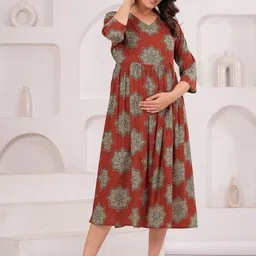 Angarkha Print A-Line Midi Dress image 4