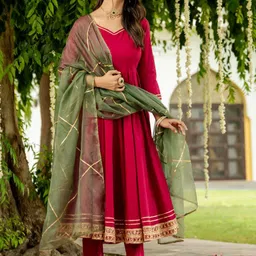 Anni Designer Women Regular Kurta with Trousers & With Dupatta image 4