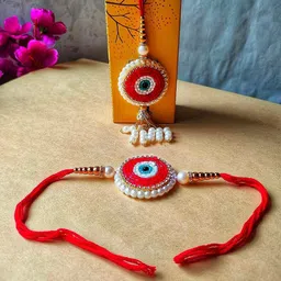 PASU FASHION Artificial Stones Studded And Beaded Bhaiya Bhabhi Rakhi-image-76