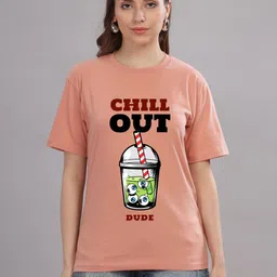 FALTU.CO Women Printed Drop-Shoulder Sleeves Pure Cotton T-shirt-picture-27