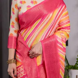 MAHARANI COUTURE Leheriya Printed Pure Cotton Saree image 2