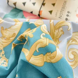 JC HOME Grey & Blue Floral 140 TC King Bedsheet with 2 Pillow Covers image 3