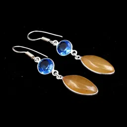 AAR Jewels Women Silver-Plated Brass Garnet Drop Earrings-image-87