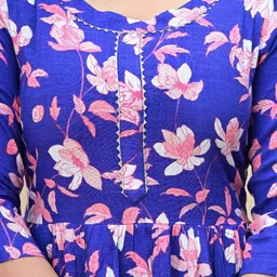 Vorcia Febtex Floral Printed Midi Ethnic Dress image 4