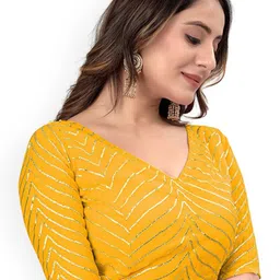 HERE&NOW Embroidered Radymade Saree Blouse image 4