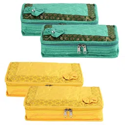 Kuber Industries Yellow & Green 4 Pieces Jewellery Organisers image 1