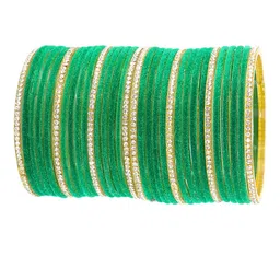 NMII Set Of 32 Zircon Stone Studded Velvet Bangles image 3