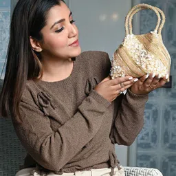 ODETTE Women Embellished Miniature Handheld Bag-image-4