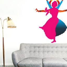 LANSTICK Pink & Blue Bharatham Steps Printed Waterproof Wallpaper-picture-1