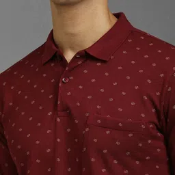 Louis Philippe Sport Men Printed Polo Collar Pockets Slim Fit T-shirt image 2