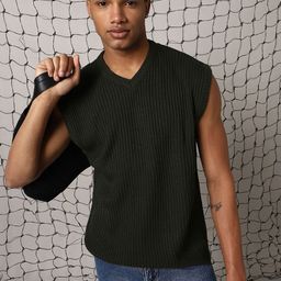 Hubberholme Men V neck Sleeveless Vest Relaxed Fit Pullover-picture-20