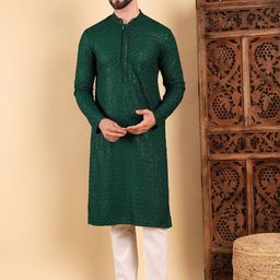 House of Pataudi Men Embroidered Straight kurta-picture-39