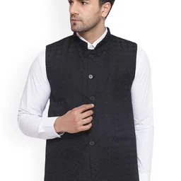 VEERA PARIDHAAN Embroidered Woven Nehru Jacket image 1