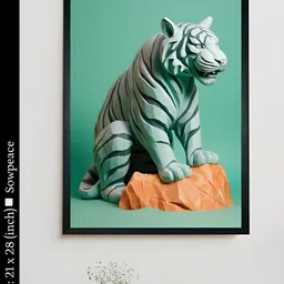 SOWPEACE Green & Orange 1 Piece Canvas Birds and Animals Wall Photographs-picture-33