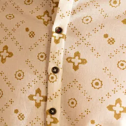 JAYPORE Men Geometric Printed Thread Work Kurta image 5