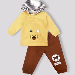 Moms Love Infant Boys Pure Cotton Hooded Sweatshirt With Joggers-picture-35