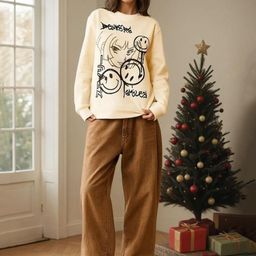 Kotty Women Graphic Printed Round Neck Therma-Fit Sweatshirt-picture-24
