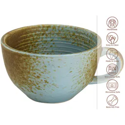 BODHI HOUSE Blue Handcrafted Solid Ceramic Glossy Cups Set of Cups and Mugs image 5