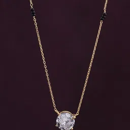 PALMONAS 925 Sterling Silver 18K Gold-Plated Stones Studded & Beaded Mangalsutra-picture-44