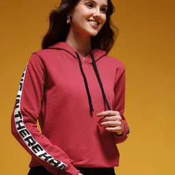 HERE&NOW Printed Taping Detail Hooded Sweatshirt-picture-39
