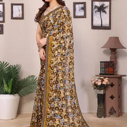 Moda Rapido Beads and Stones Poly Georgette Saree image 5