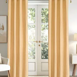 Home Centre Glimmer Marison Beige 2 Pieces Self Design Door Curtain-image-81