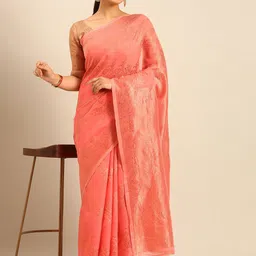 Fashion Petals Woven Design Zari Saree image 3