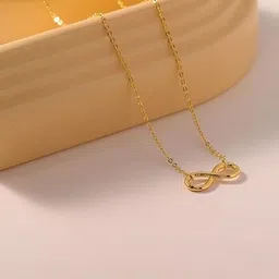 TheVineGirl Women Gold-Plated Single Layered Infinity Pendant Necklace image 4