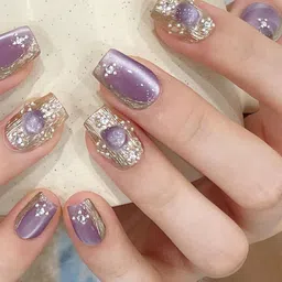 StyleCast x Revolte Set Of 10 Reusable Artificial Nail Extension - Purple image 3