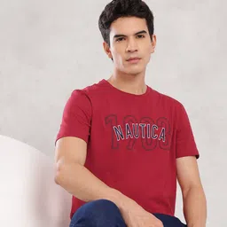 Nautica Brand Logo Printed Applique T-shirt-image-40