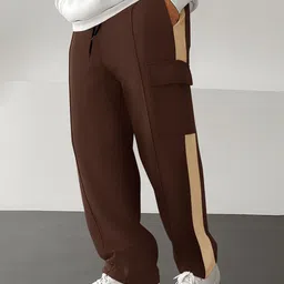 JUMPCUTS Men Mid Rise Colorblocked Track Pants-picture-15