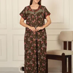 Sweet Dreams Women Printed Maxi Regular Nightdress-picture-19