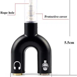 TECHGEAR Black 3.5mm Audio Jack to Headphone Microphone Splitter Converter Adaptor Phone Converter image 2